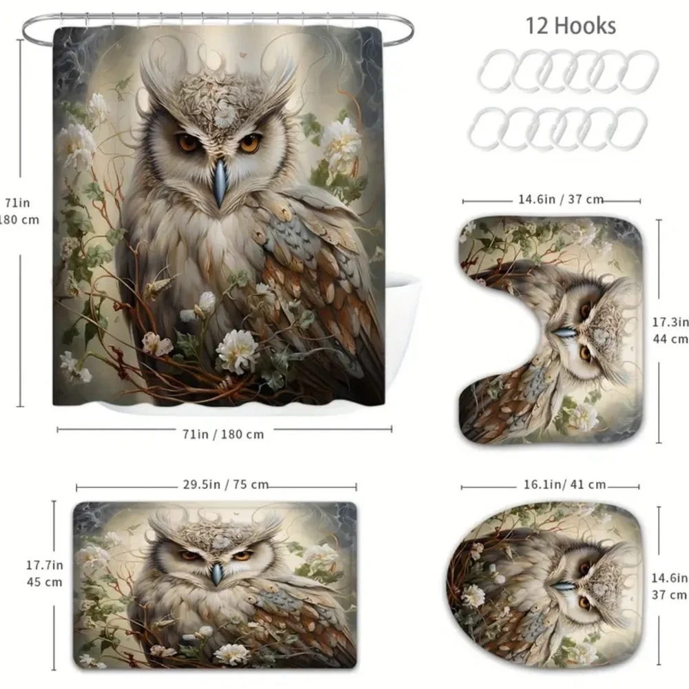 4pc Owl Bathroom Set NWT